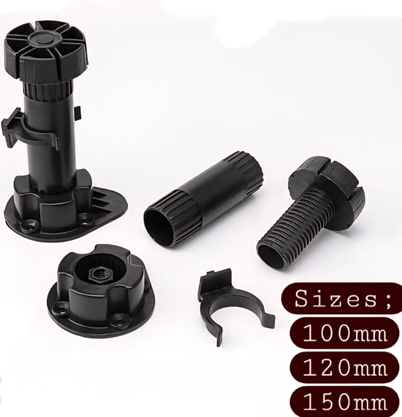 PVC Adjustable Cabinet Legs (100/120/150mm)